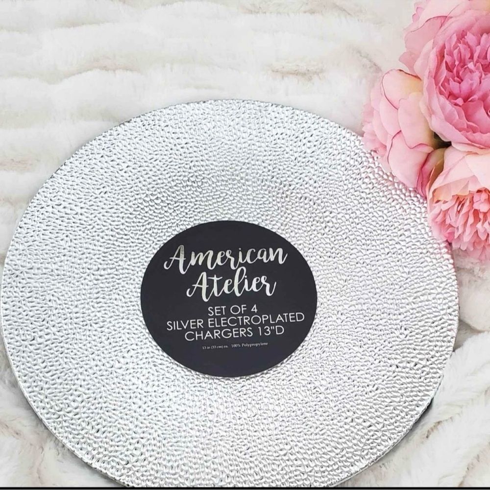 New American Atelier Silver Charger Set of 4